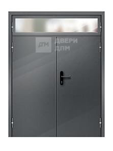 Двупольная противопожарная дверь ДПМ-02 с фрамугой