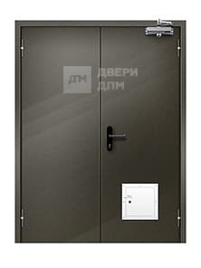 Глухая двупольная противопожарная дверь ДПМ-02 2-го типа со стыковочным узлом
